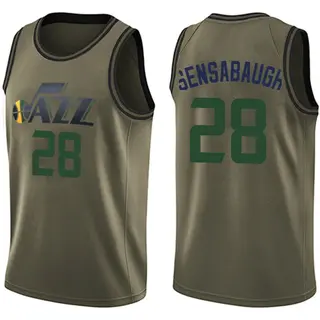 Youth Brice Sensabaugh Utah Jazz Green Salute to Service Jersey - Swingman