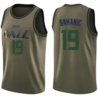 Youth Luka Samanic Utah Jazz Green Salute to Service Jersey - Swingman